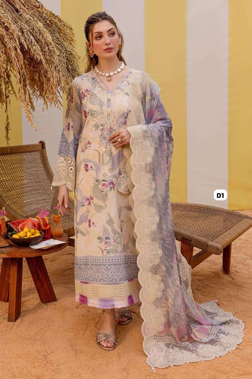 GARDENIA EMBROIDERED LAWN by NUREH
